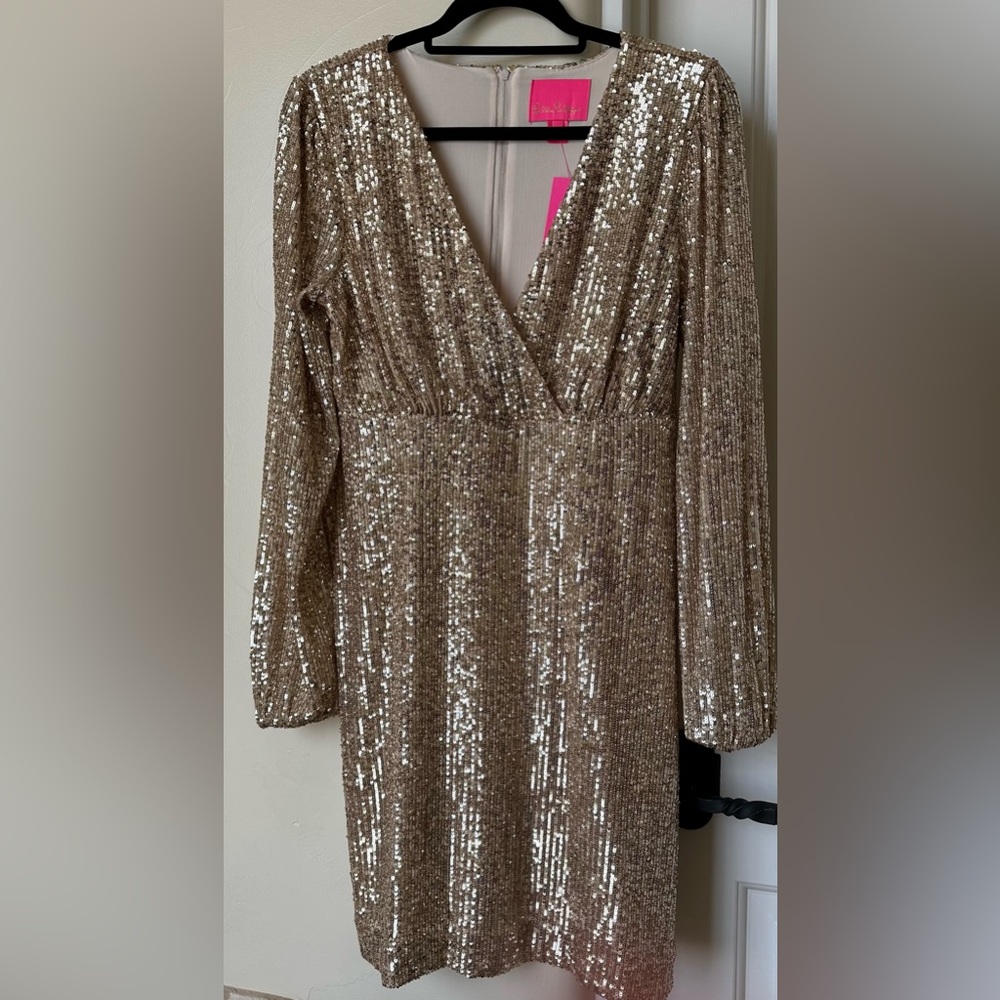 Stunning gold sequins dress from Lilly Pulitzer